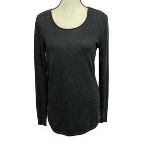 American Eagle Dark Gray Lightweight Rolled Scoop Neck & Sleeves Size M #1356